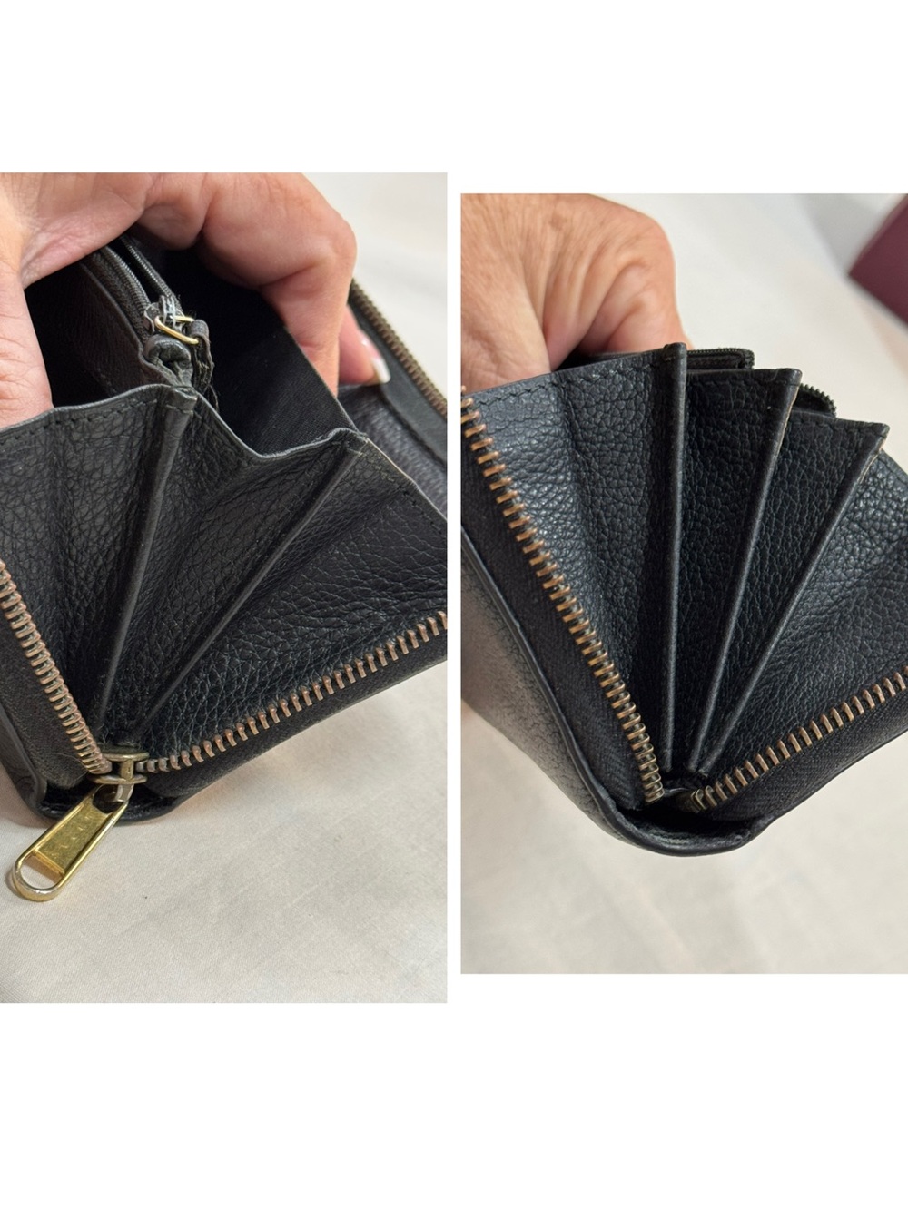Gucci Black Leather Zip-Around Wallet with Green and Red Stripe Logo - Picture 8 of 9